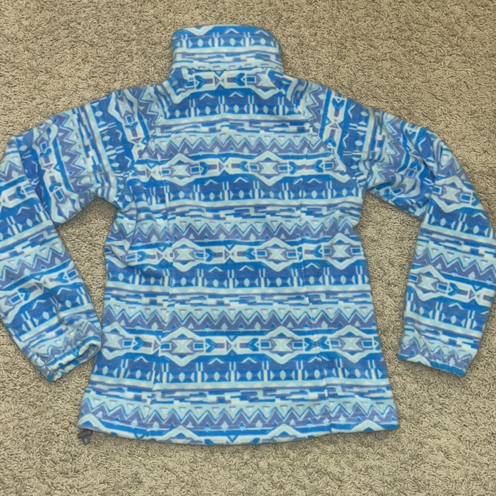 🆕 NWT Columbia blue, purple & white pattern full zip jacket in size small - Picture 9 of 12